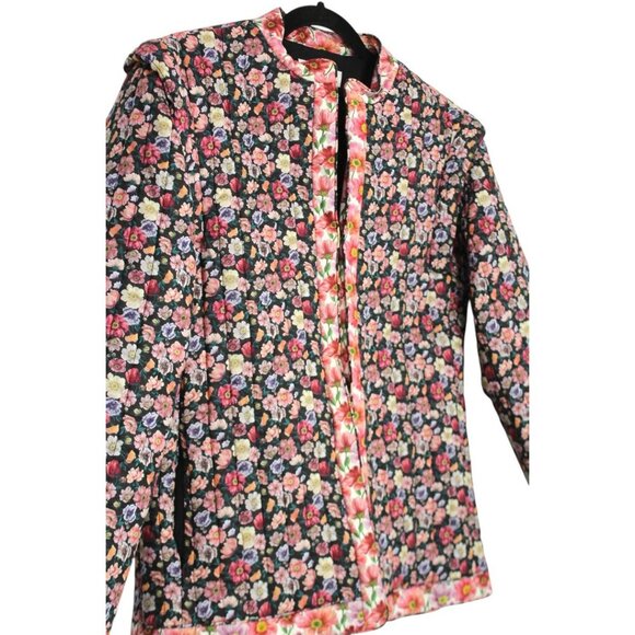 Sea New York Leslie Quilted Floral Cotton Jacket Pink Black Size Small - Picture 6 of 16
